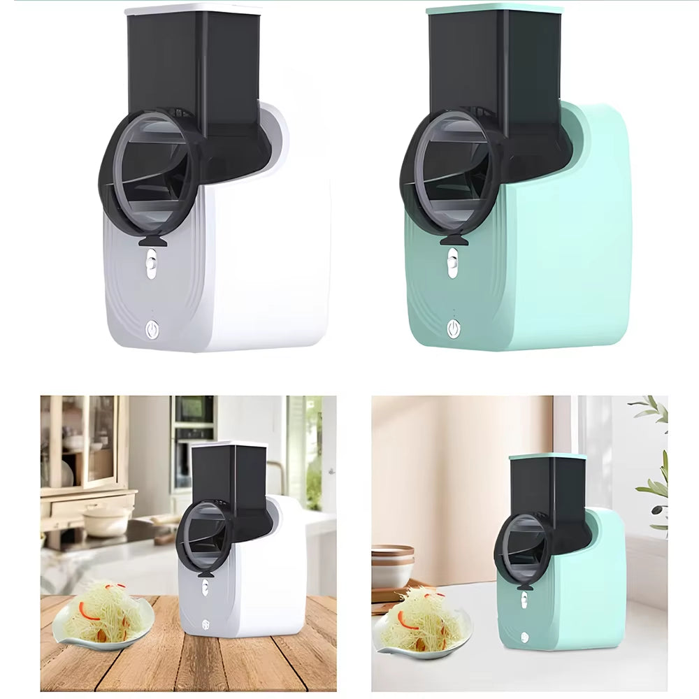 3-In-1 Multifunctional Food Slicer Processor, Vegetable Slicer Salad Maker, Food Processor Spiralizer with Stainless Steel Blade