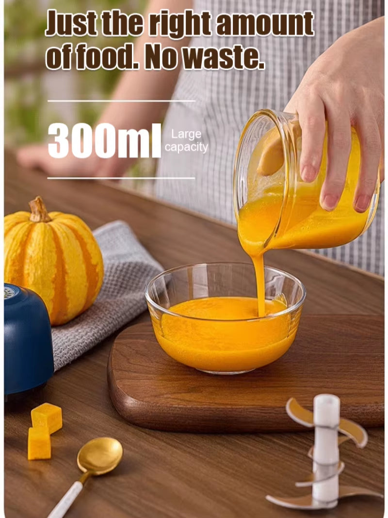 Powerful Electric Food Blender Garlic Meat Chilli Grinder Machine Wireless Mini Baby Food Processor