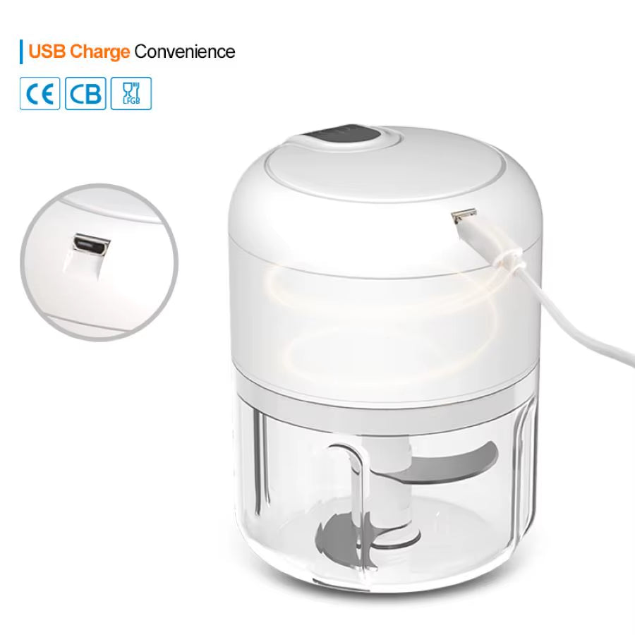 250Ml Rechargeable Kitchen Portable Electric Garlic Vegetable Chopper Mini Food Processor Food Blender