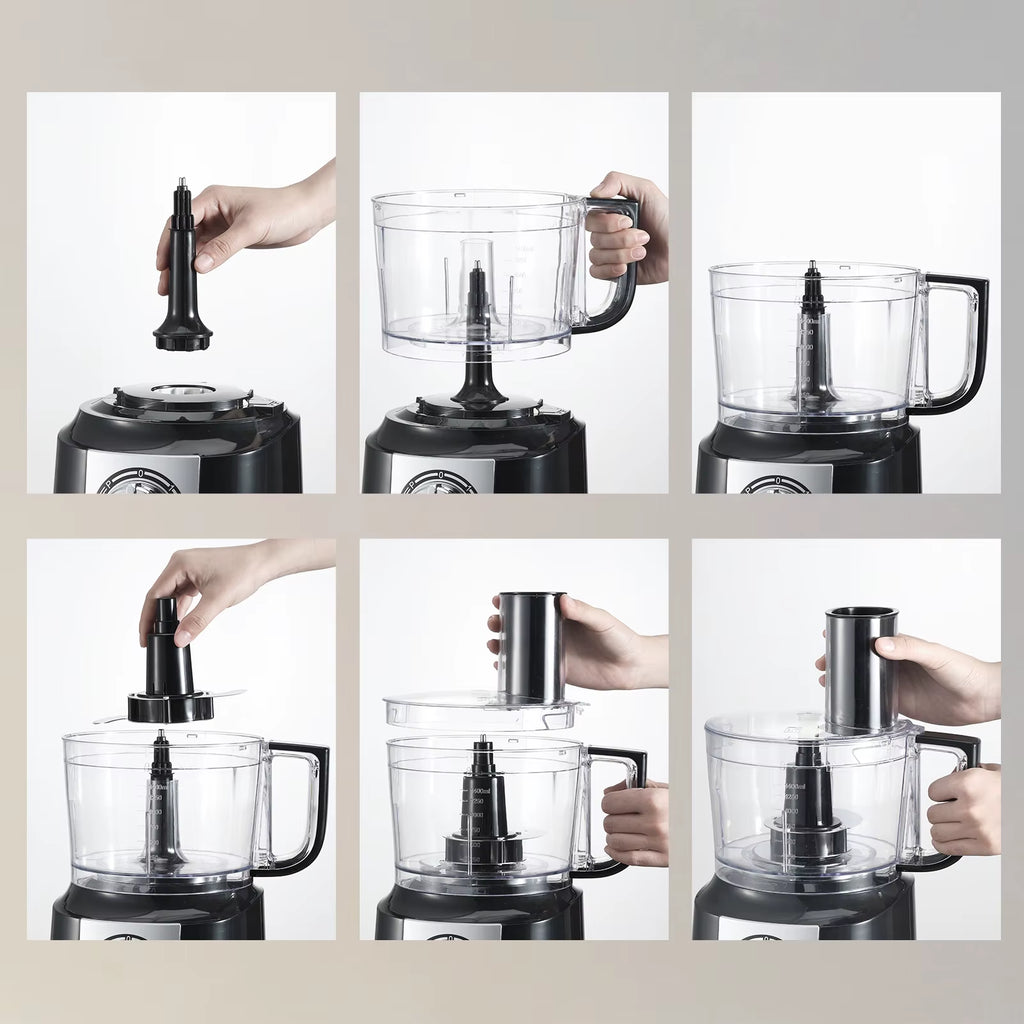 6 In1 800W Black Food Processor USFP201