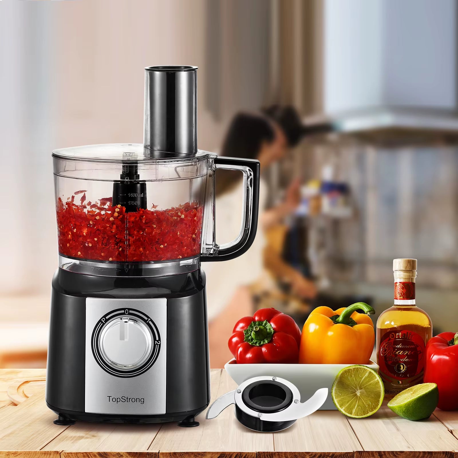 6 In1 800W Black Food Processor USFP201