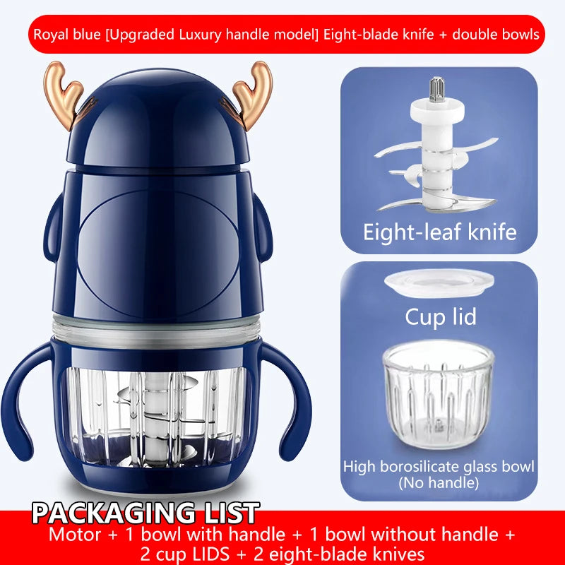 Multi Functional Food Processor, Household Food Processor, Baby Food Grinder, Garlic Puree Blender, Kitchen Tool