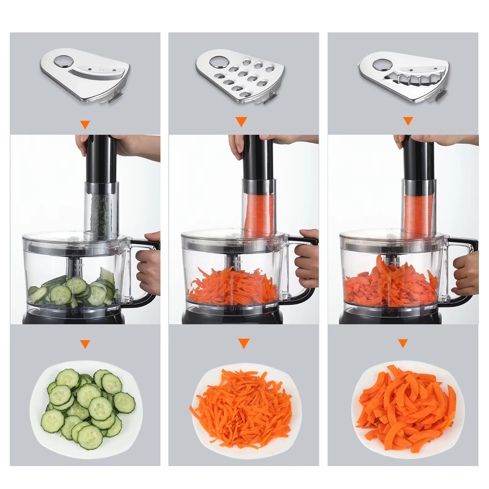 6 In1 800W Black Food Processor USFP201